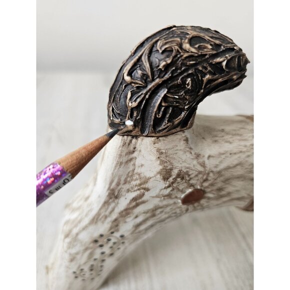 Serrv wooden cat Indonesia statue figurine unique calico decor - Picture 11 of 11